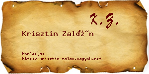 Krisztin Zalán névjegykártya
